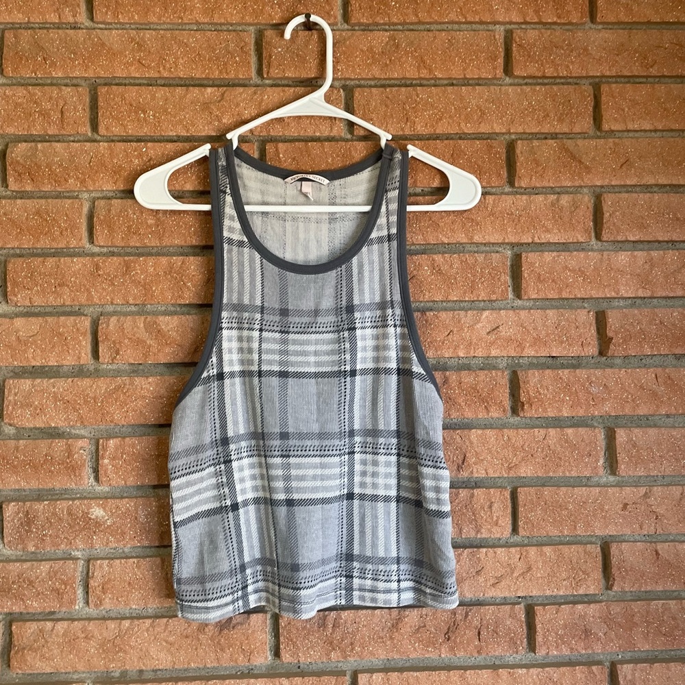 Victoria's Secret Gray Plaid Tank Top
